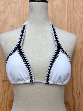 Seafolly Summer Vibe Embroidered Crochet Trim Triangle Bikini Top 6